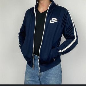 Vintage Nike Sportswear Track Jacket Zip Up Navy Blue Y2K Sz M